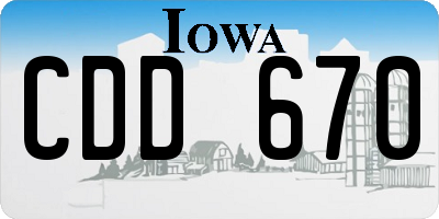 IA license plate CDD670