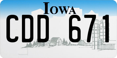 IA license plate CDD671