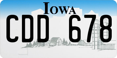 IA license plate CDD678