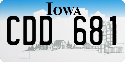 IA license plate CDD681