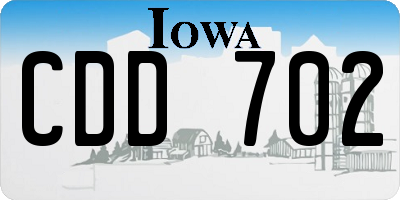 IA license plate CDD702