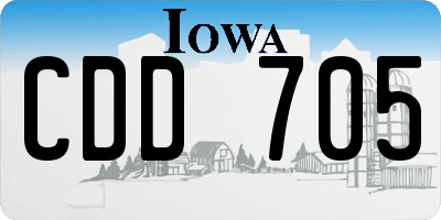 IA license plate CDD705