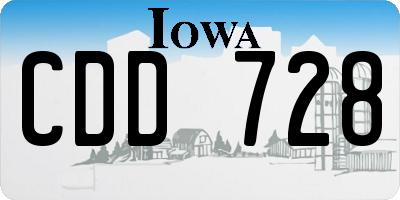 IA license plate CDD728