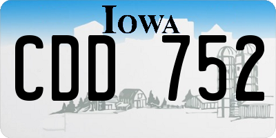 IA license plate CDD752
