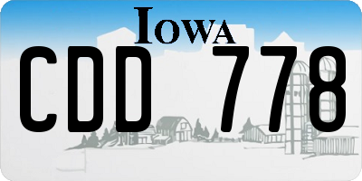 IA license plate CDD778