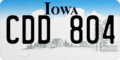 IA license plate CDD804
