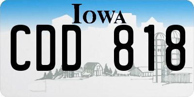 IA license plate CDD818