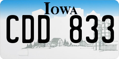 IA license plate CDD833