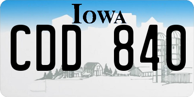 IA license plate CDD840