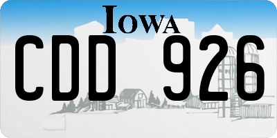 IA license plate CDD926