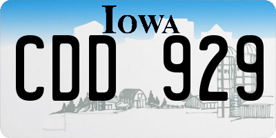 IA license plate CDD929