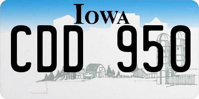 IA license plate CDD950