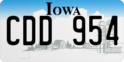 IA license plate CDD954