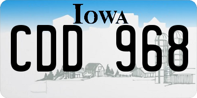 IA license plate CDD968