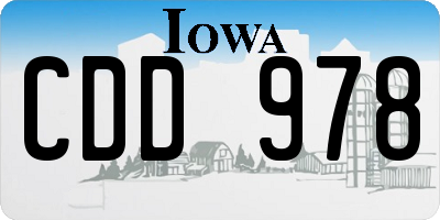 IA license plate CDD978