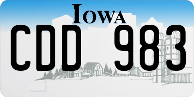 IA license plate CDD983