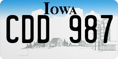 IA license plate CDD987