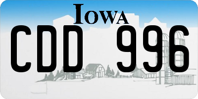 IA license plate CDD996