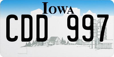 IA license plate CDD997