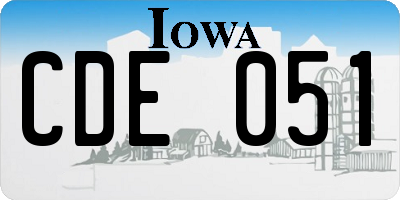 IA license plate CDE051