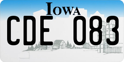 IA license plate CDE083