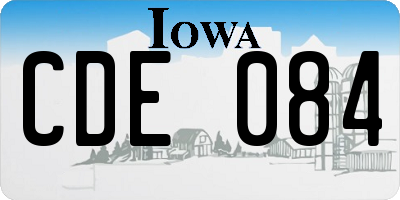 IA license plate CDE084