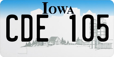 IA license plate CDE105