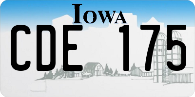 IA license plate CDE175