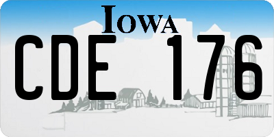 IA license plate CDE176