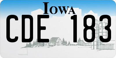 IA license plate CDE183