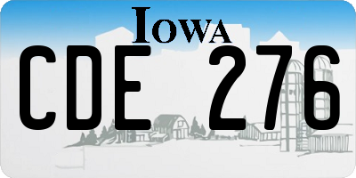 IA license plate CDE276