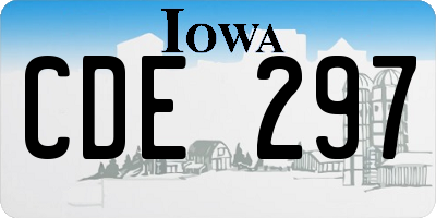 IA license plate CDE297