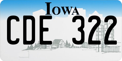 IA license plate CDE322
