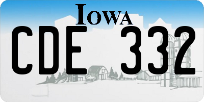 IA license plate CDE332