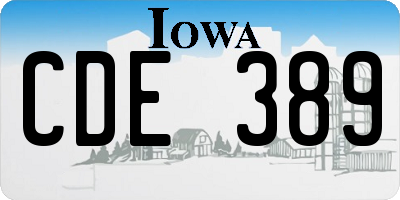 IA license plate CDE389