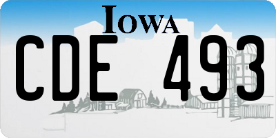 IA license plate CDE493