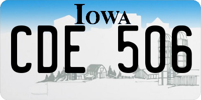 IA license plate CDE506