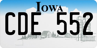 IA license plate CDE552