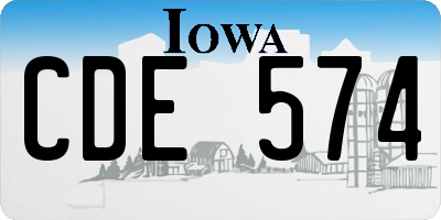 IA license plate CDE574