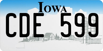 IA license plate CDE599