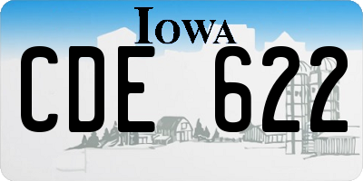 IA license plate CDE622