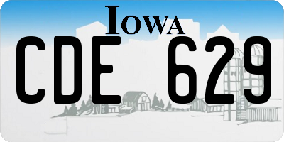 IA license plate CDE629