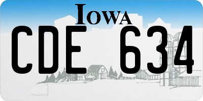 IA license plate CDE634