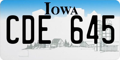 IA license plate CDE645