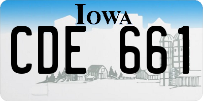 IA license plate CDE661
