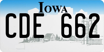 IA license plate CDE662
