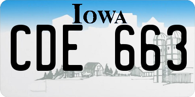 IA license plate CDE663