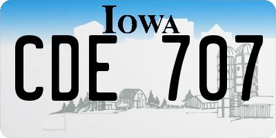IA license plate CDE707