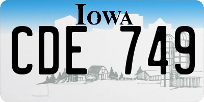 IA license plate CDE749