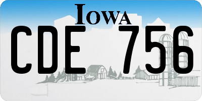 IA license plate CDE756